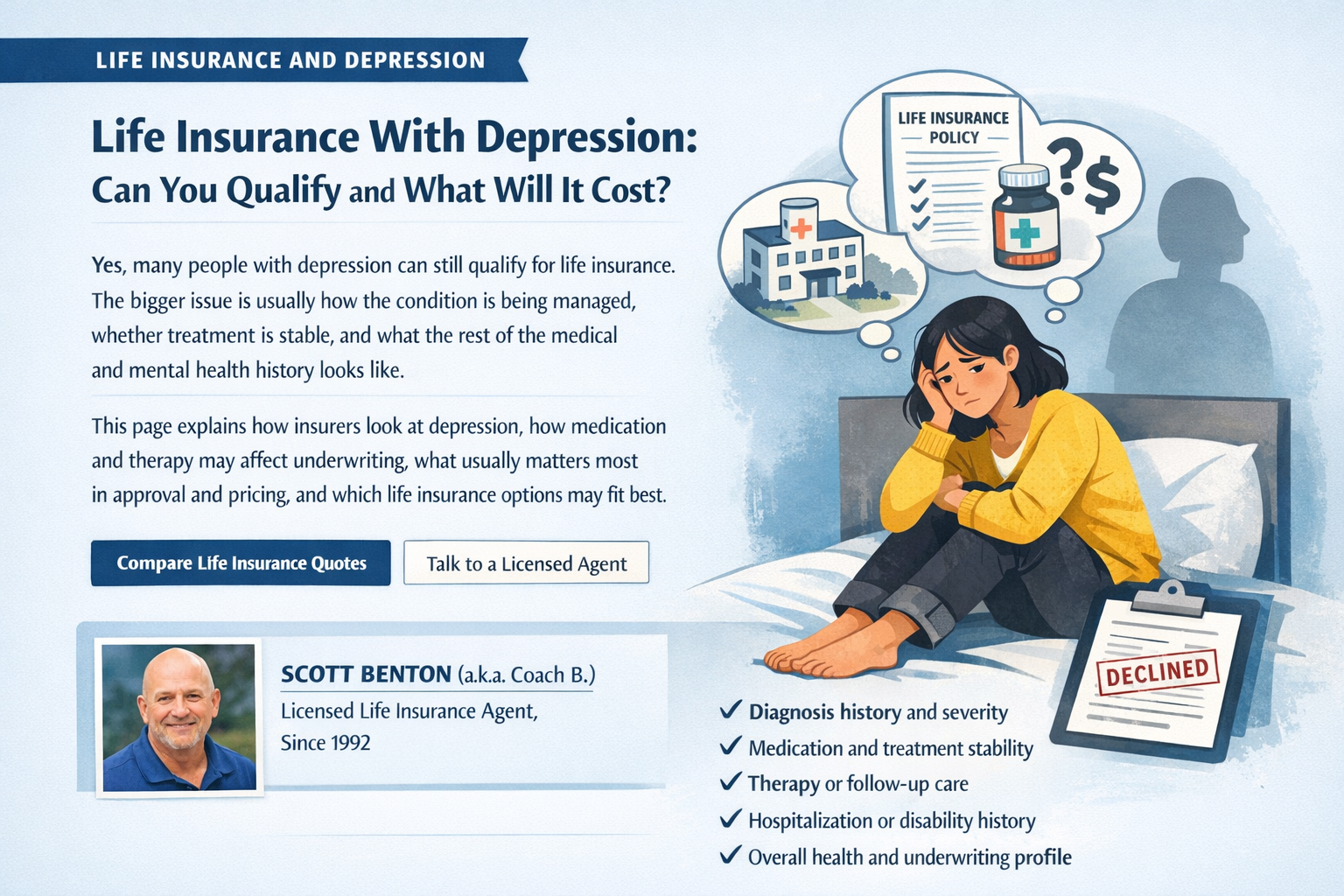 life insurance with depression