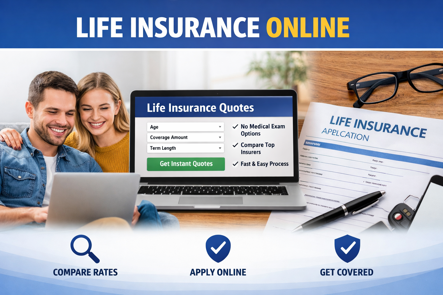 life insurance online quotes and application process with compare rates apply online and get covered steps