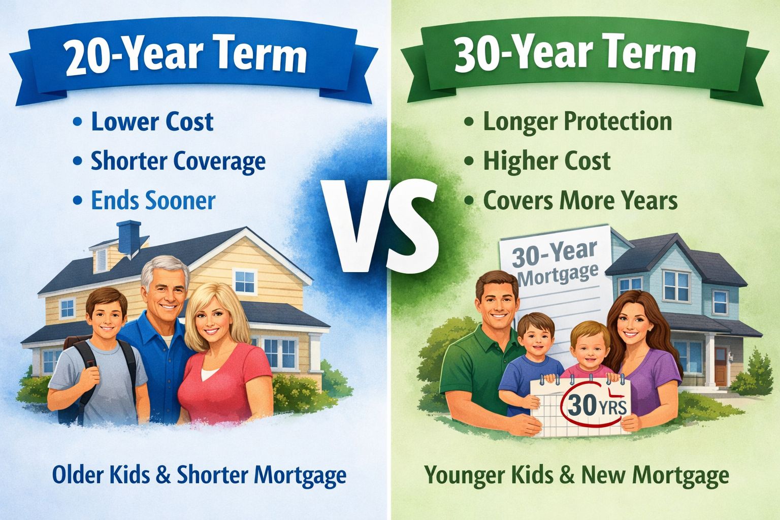 20 vs 30 year term life insurance comparison