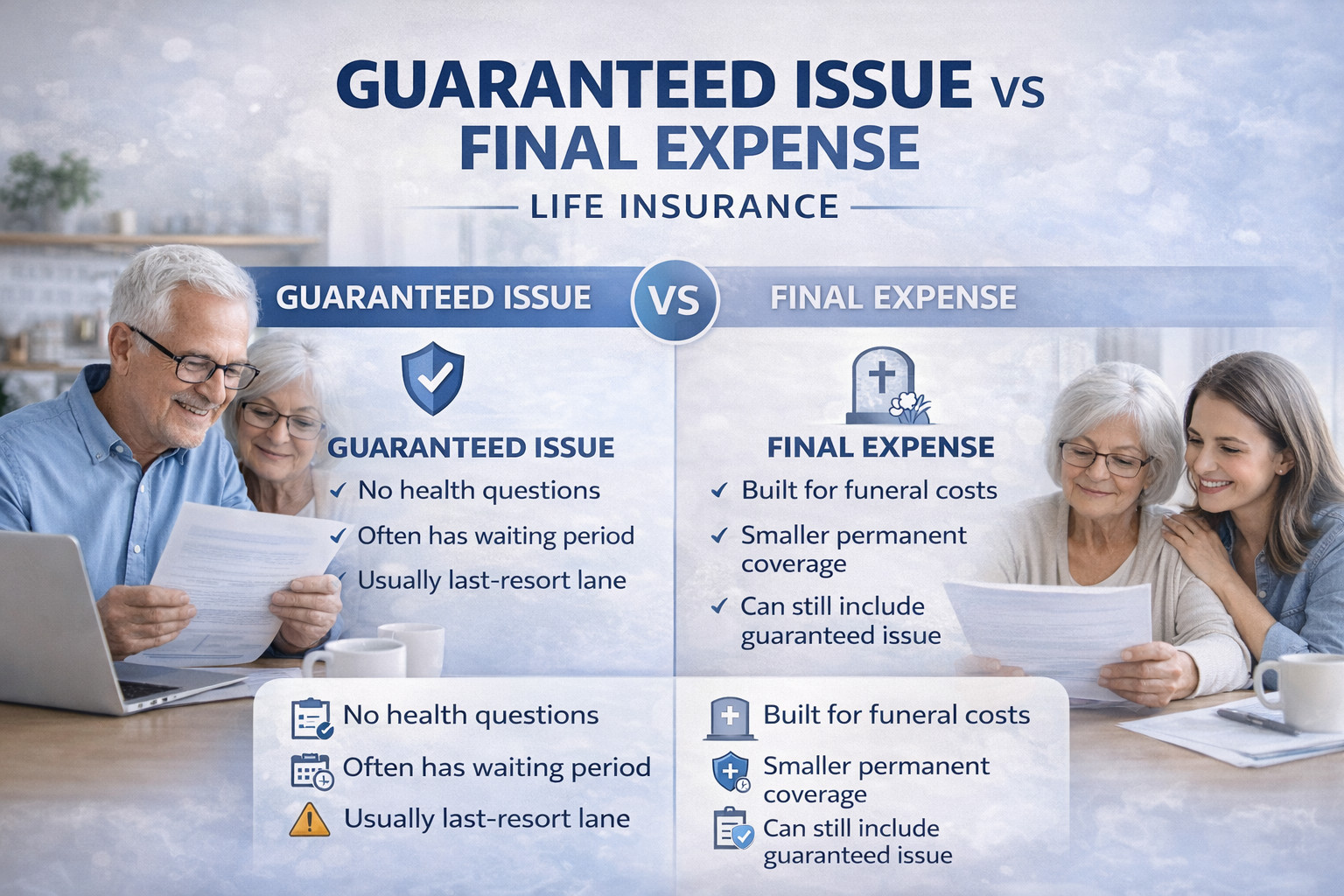 guaranteed issue vs final expense life insurance comparison chart