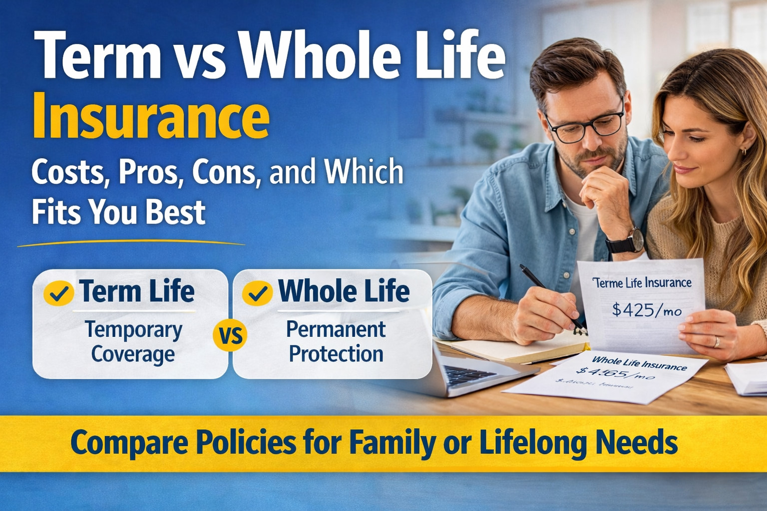 term vs whole life insurance comparison for family protection cash value and lifelong coverage